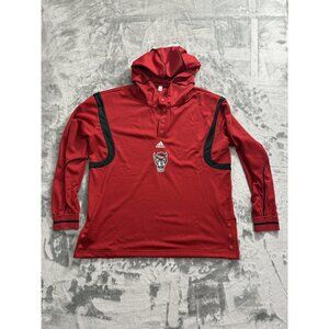 NC State Adidas Pullover Mens XL Red Black Long Sleeve Hooded Shirt Wolfpack